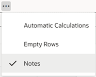 ノート・トグル処理を使用したノートの表示