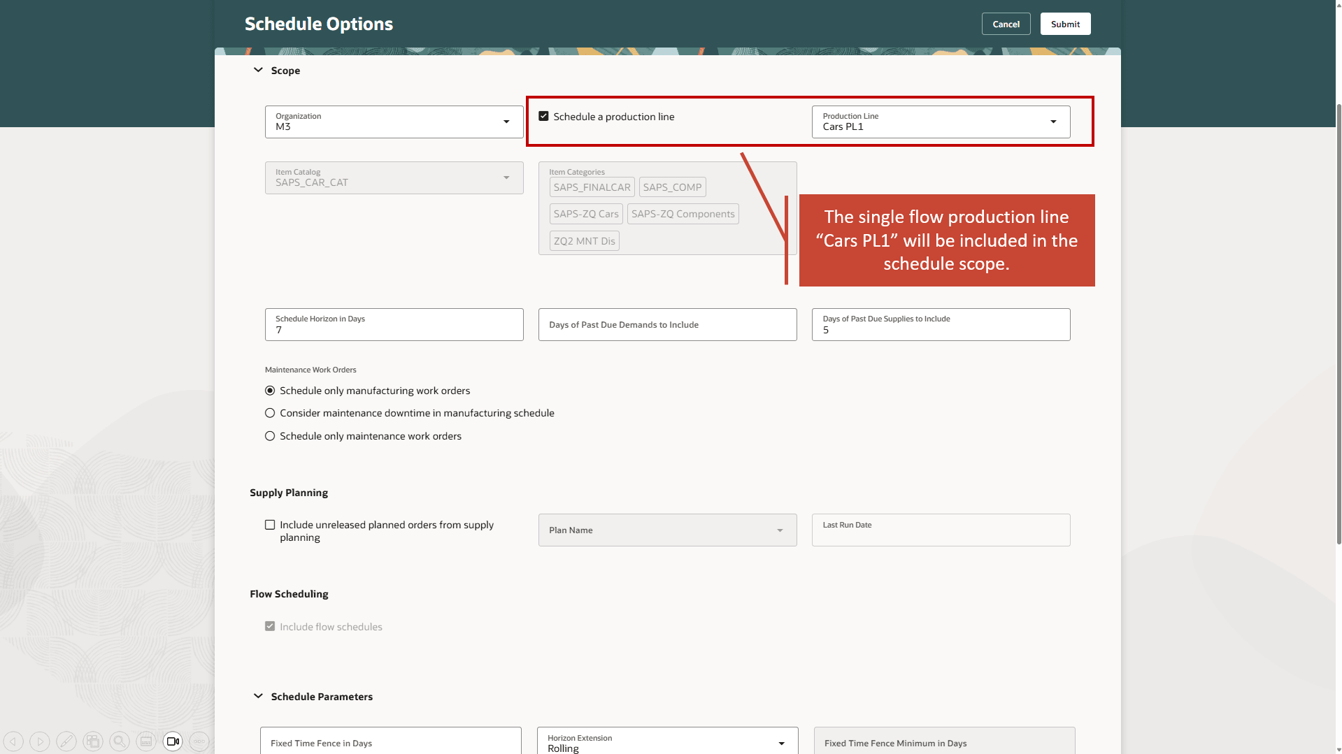 単一のFlow Productionラインのスケジューリング