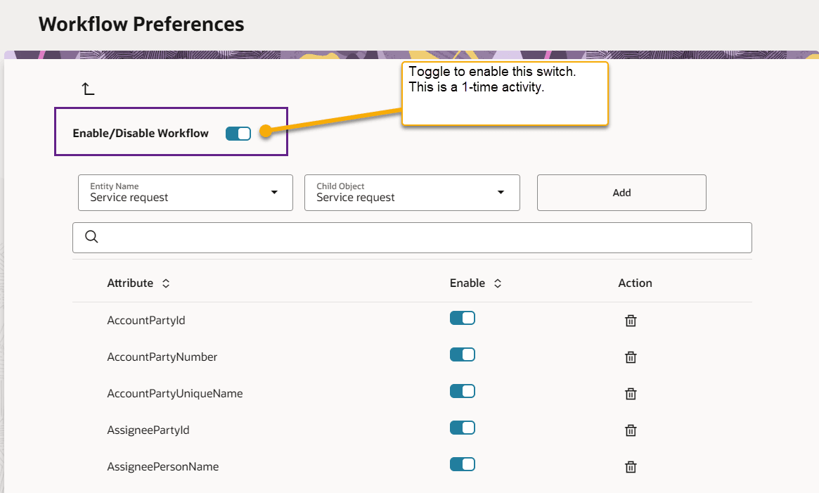 Fusionサービスのワークフロー自動化プリファレンス・ページ