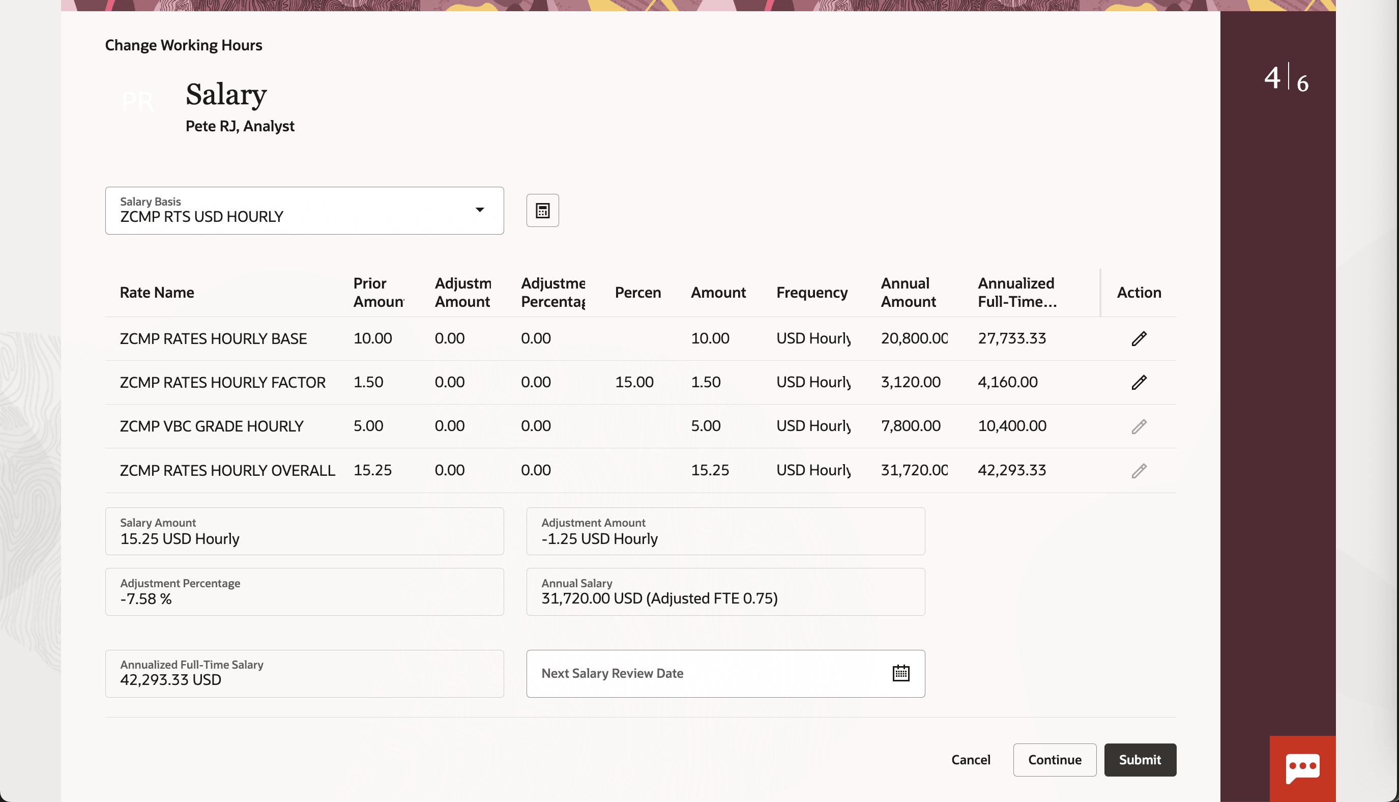 勤務時間の変更