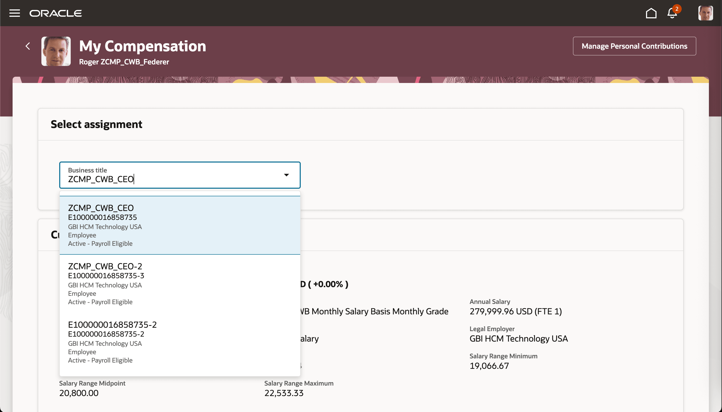 ビジネス・タイトル・スイッチャから除外される処理待ち就業者アサイメント