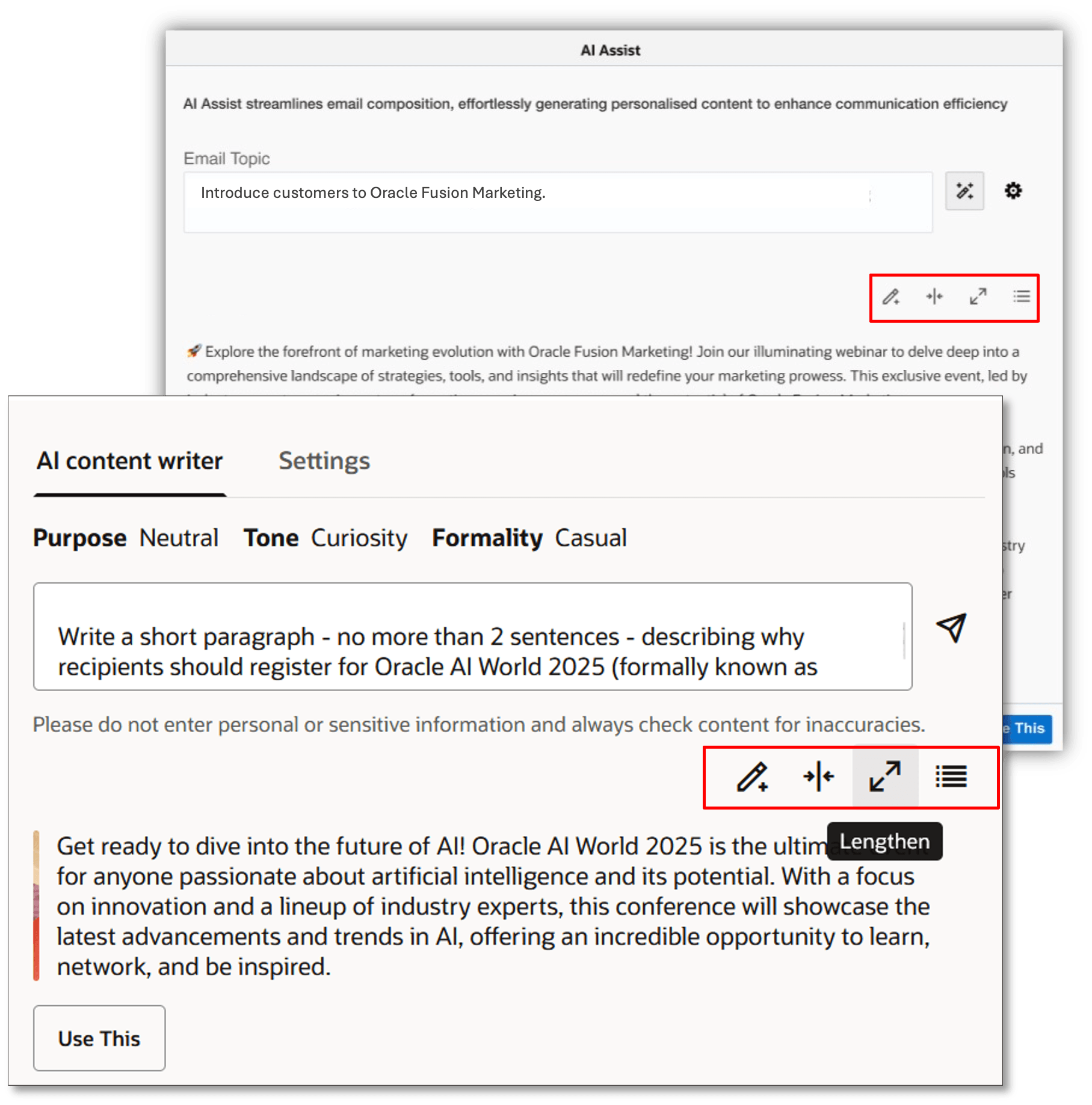 新規編集オプションのプレビュー