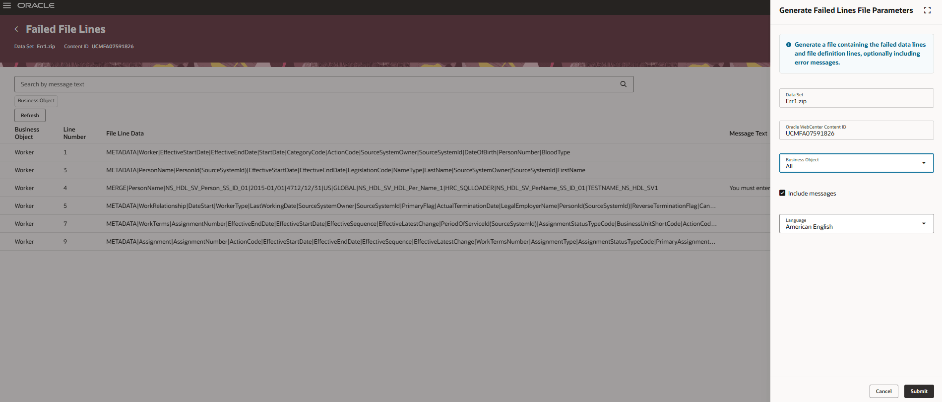失敗した明細ファイルの生成