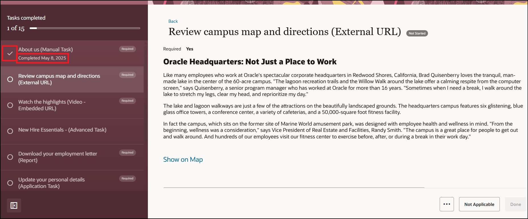 完了タスクのステータス
