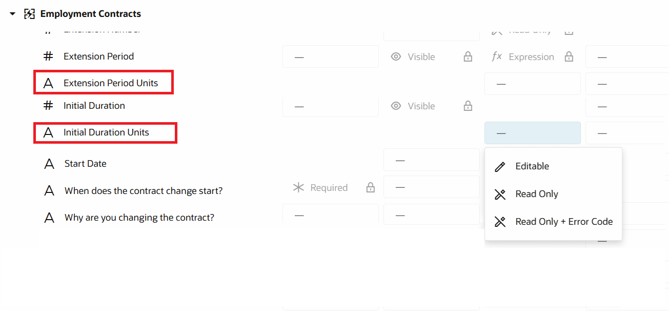 the「雇用契約」セクションの頻度フィールド