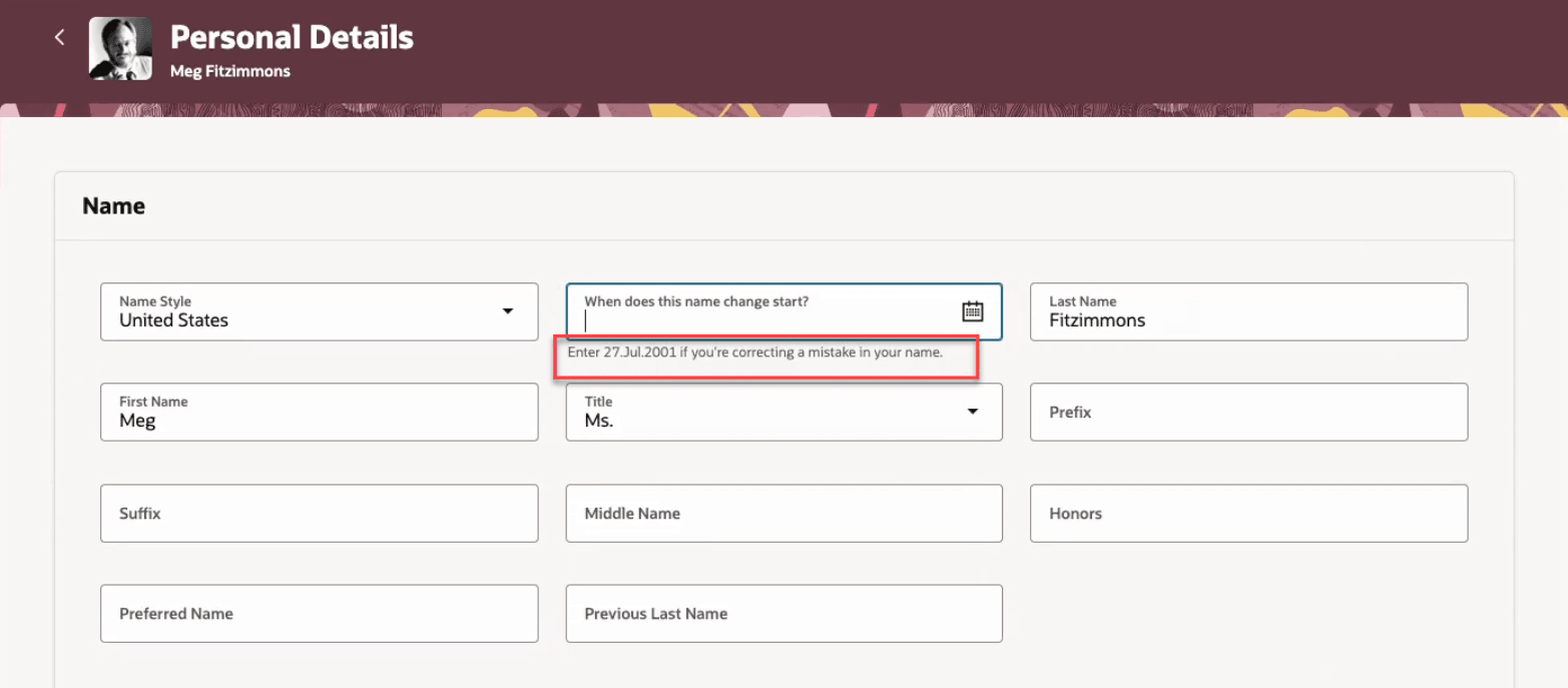 有効日個人情報のヘルプ・テキスト