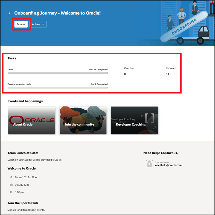 新規ジャーニ・レイアウト・オプションのジャーニ・ランディング・ページ