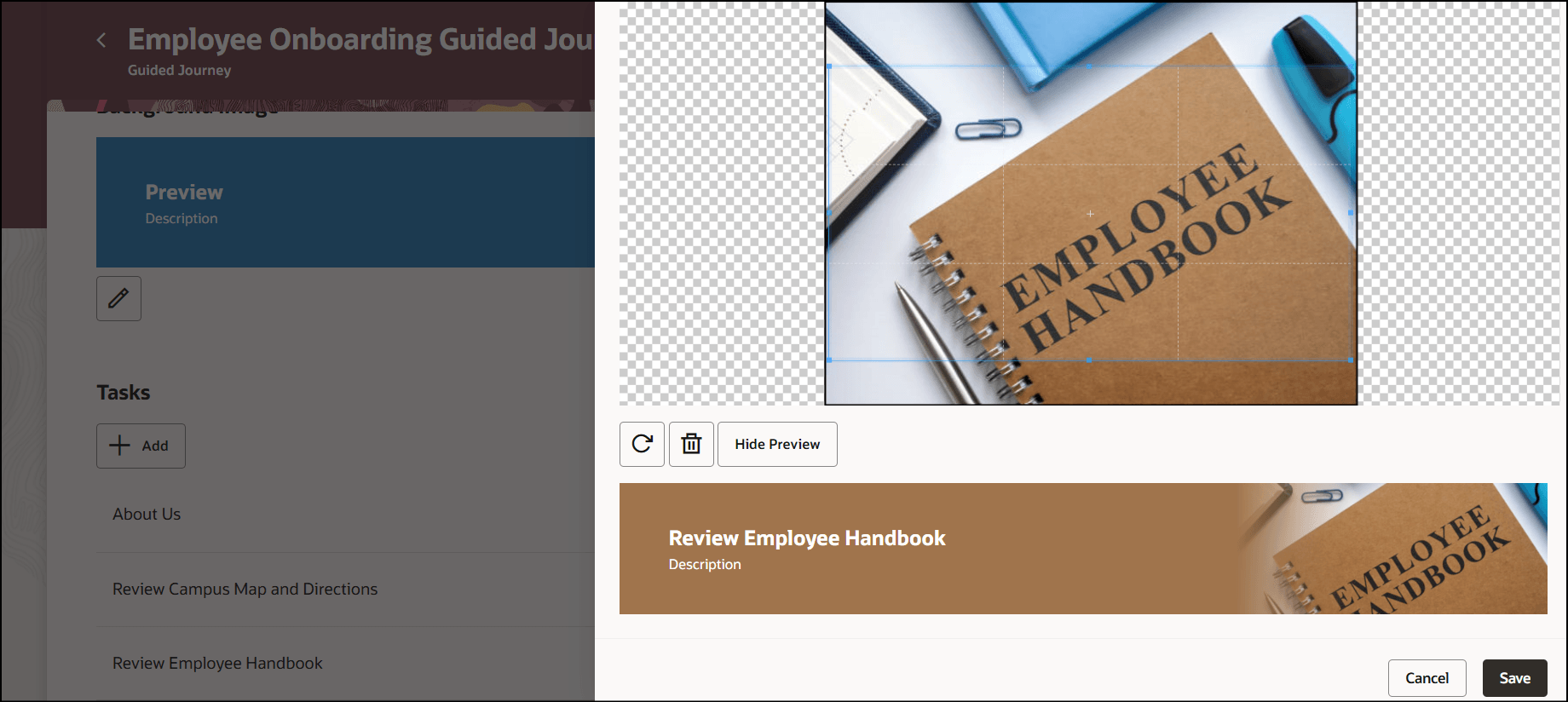 背景イメージのプレビュー