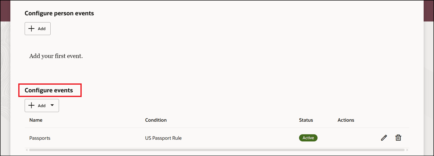V2イベントのビジネス・ルールの構成