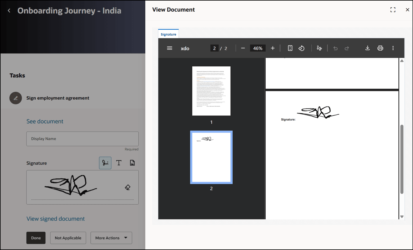 署名オプションの描画