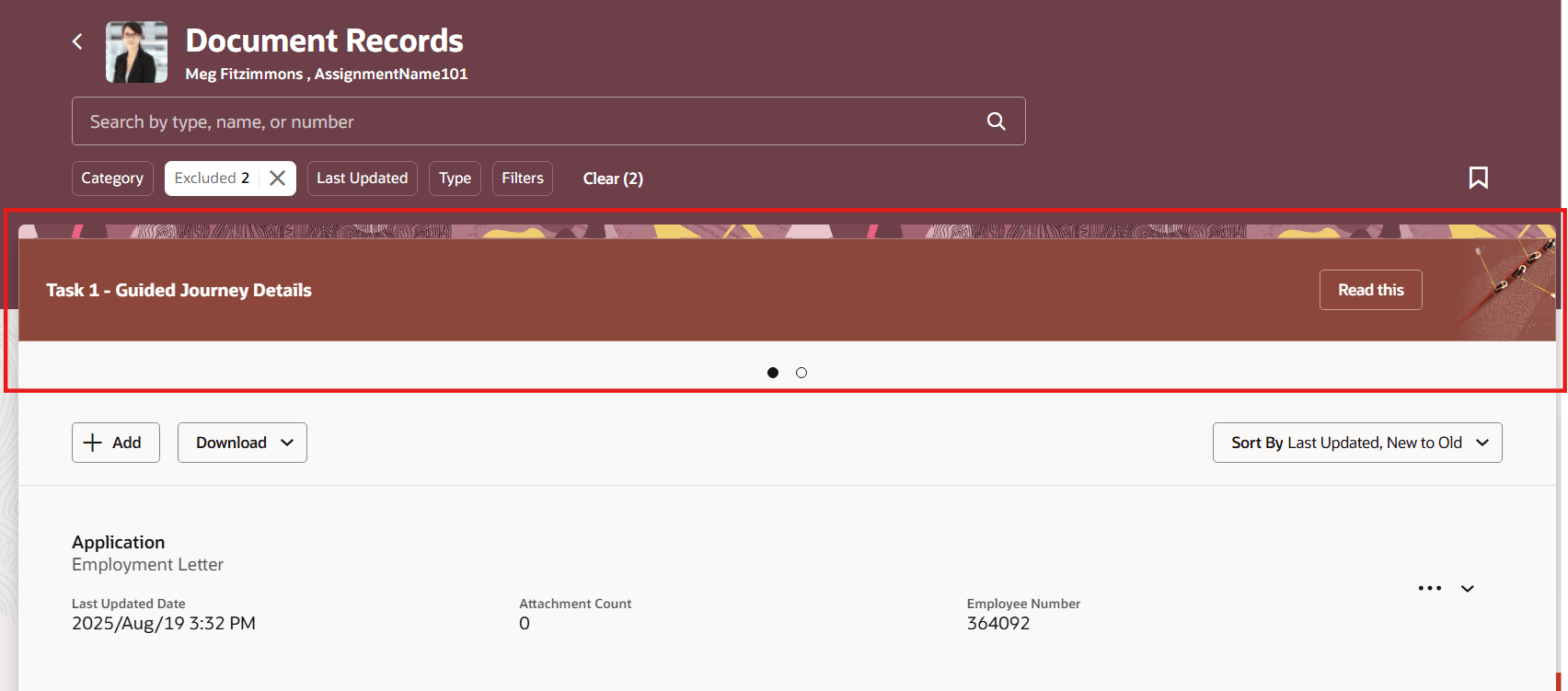 ロール条件を満たしたユーザーに表示されるガイド付きジャーニ