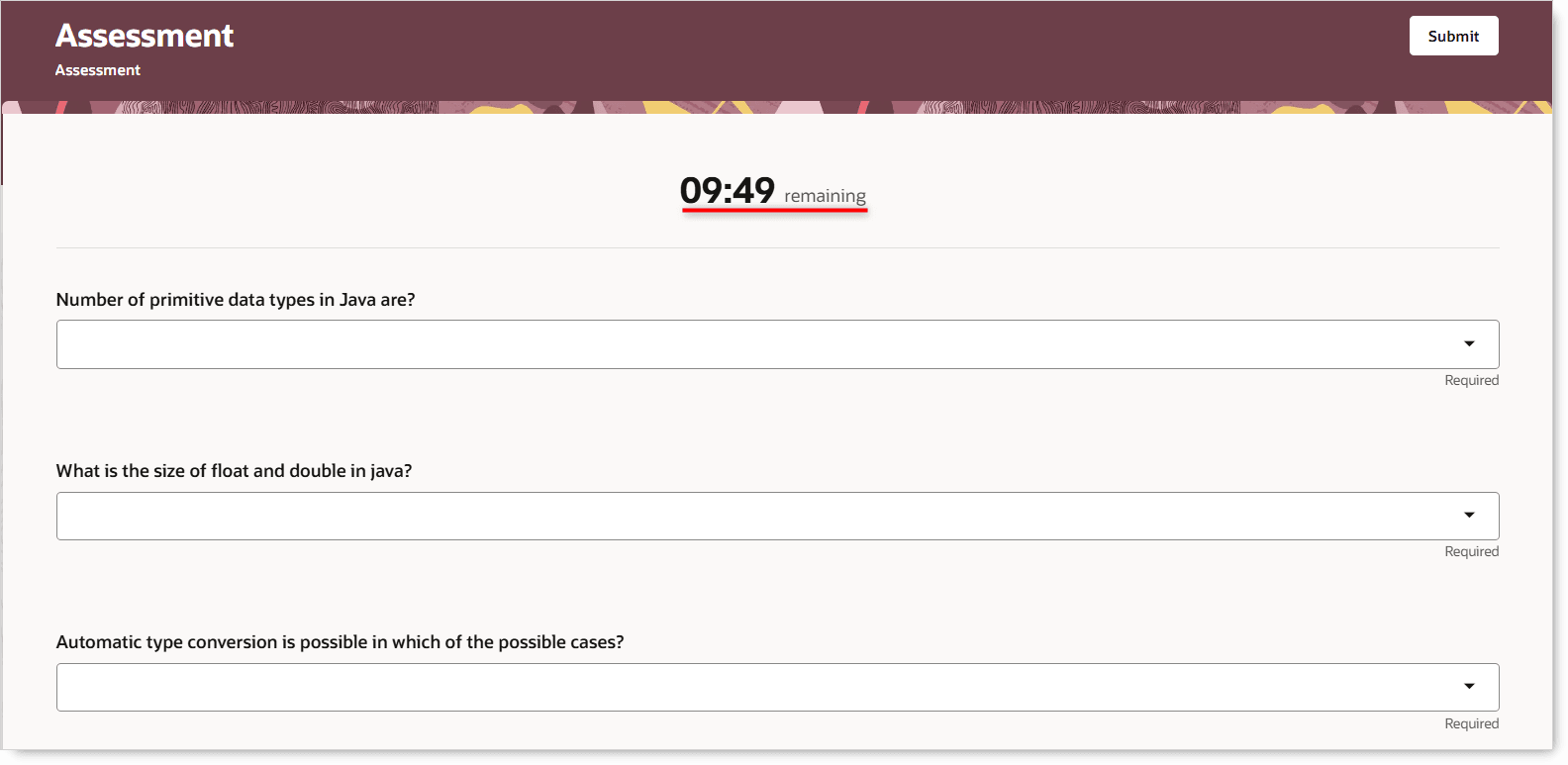 時間設定アセスメントとカウント・ダウン・タイマー