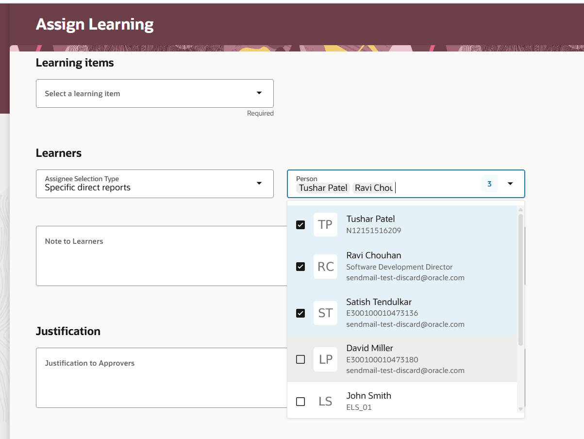 検索を含む複数選択個人リスト