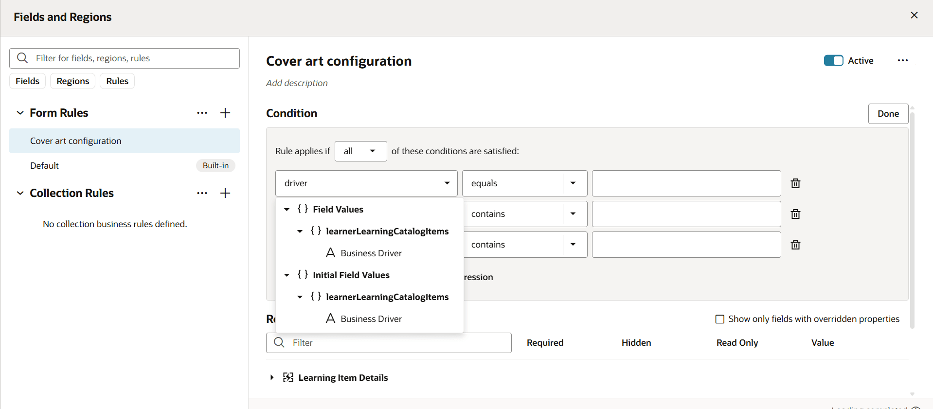 Visual Builder Studio条件ビルダーの追加パラメータ