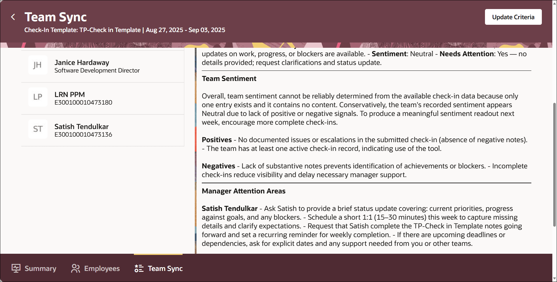 チーム要約には注意が必要です