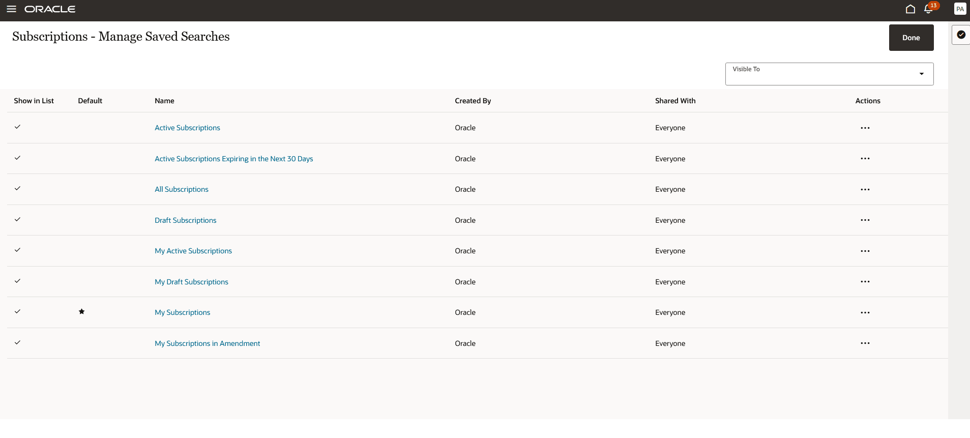 保存済検索を管理する