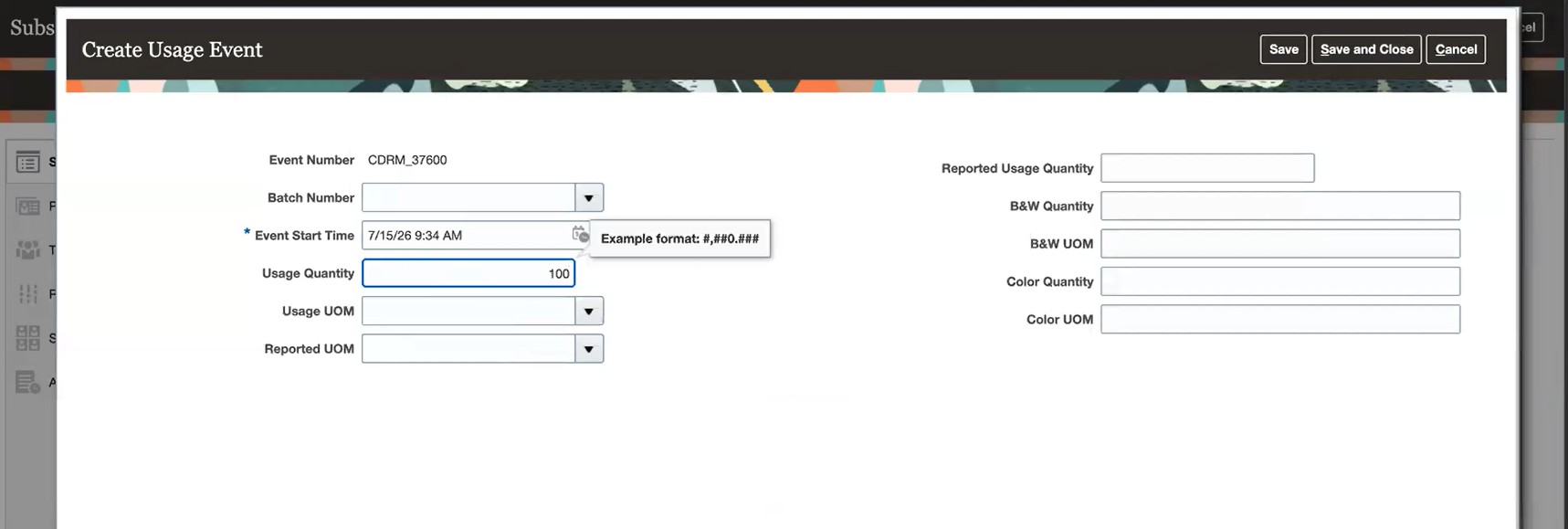 UIからの使用イベントの作成