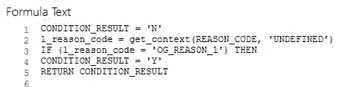 REASON_CODEコンテキストを含むFastFormula