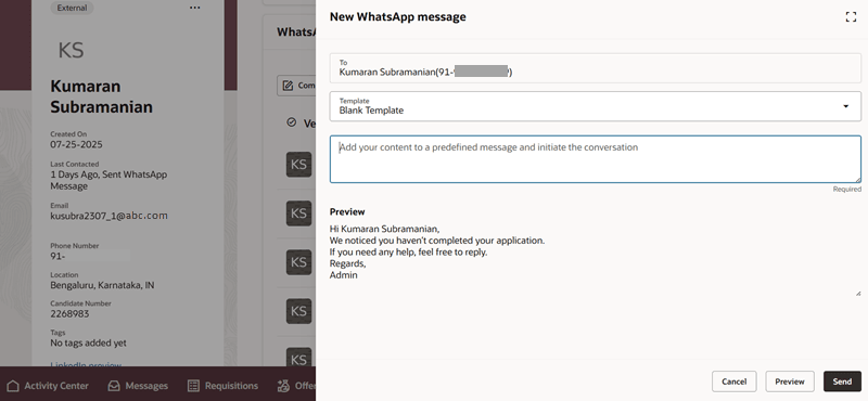 ステップ1: 会話を開始するための空白のテンプレートの使用