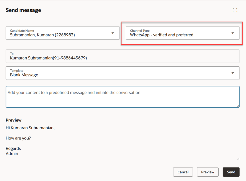 検証済および優先チャネルとしてのWhatsApp