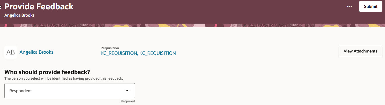 フィードバックの入力