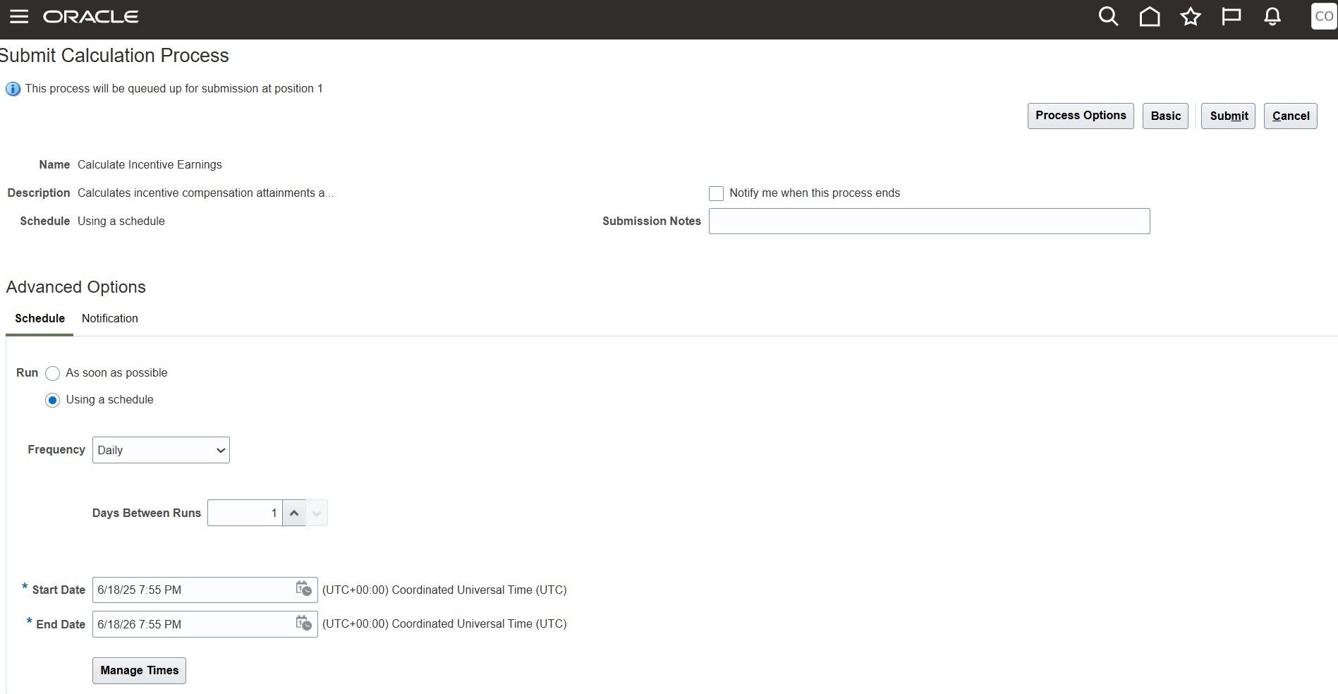 特定の参加者のスケジュール計算