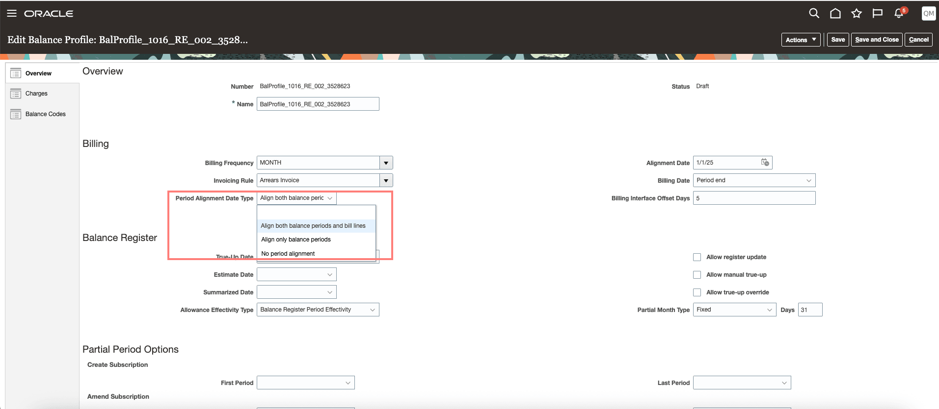 残高プロファイル