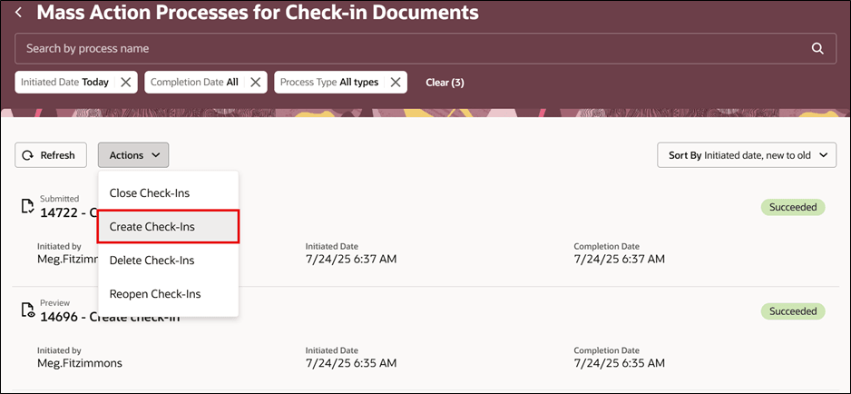一括アクション・ページ