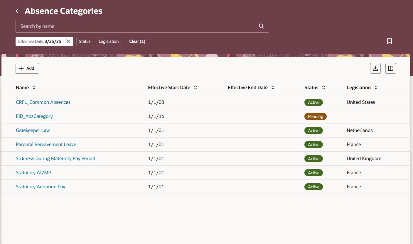 休暇欠勤カテゴリ・ページ