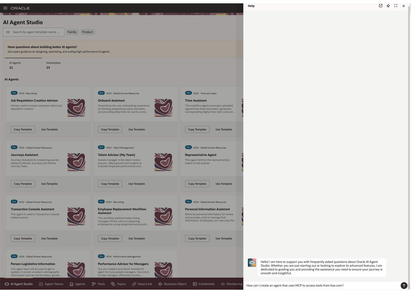 ヘルプ・エージェントが質問に答える準備ができました