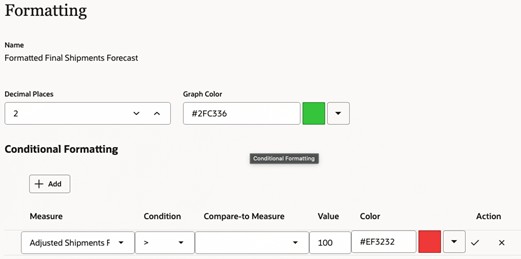 メジャーのガイド付きプロセスの書式設定ステップ