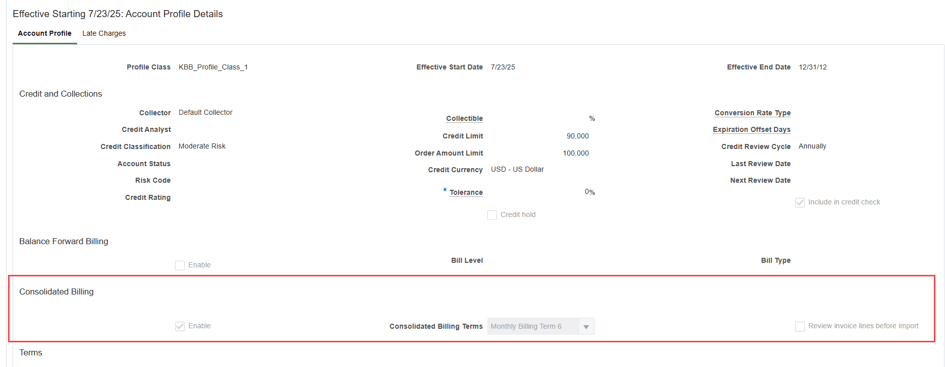 顧客アカウント・プロファイル