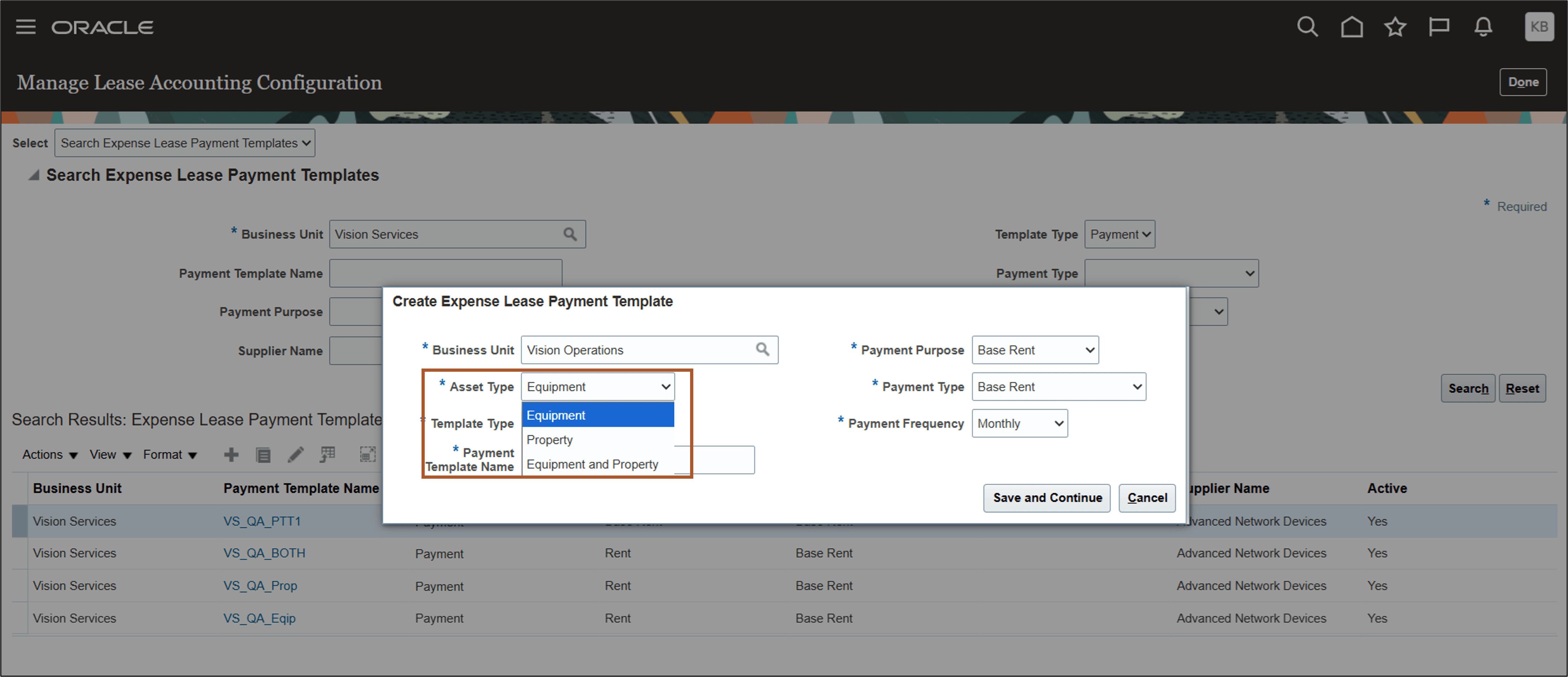 経費リース支払テンプレートの作成ページ