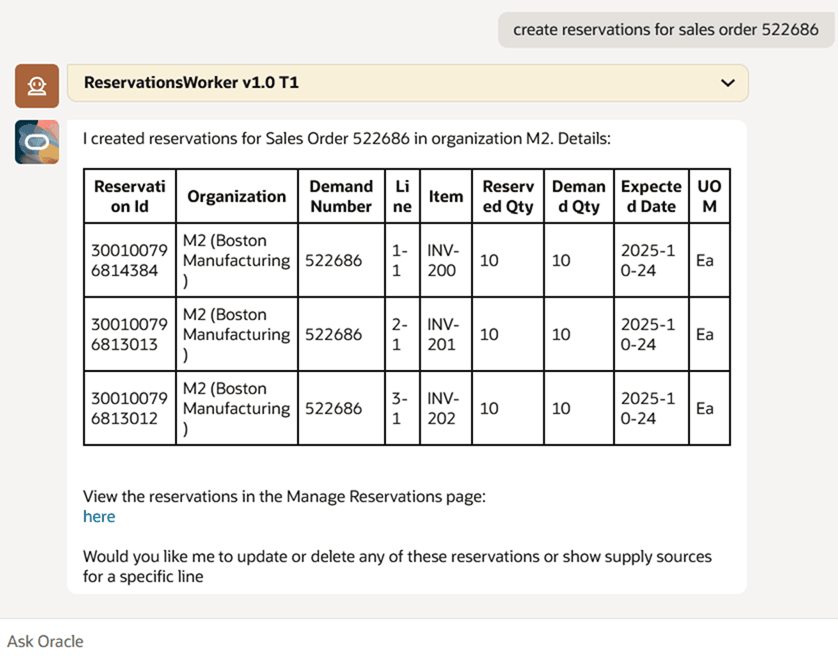 販売オーダーの予約の作成