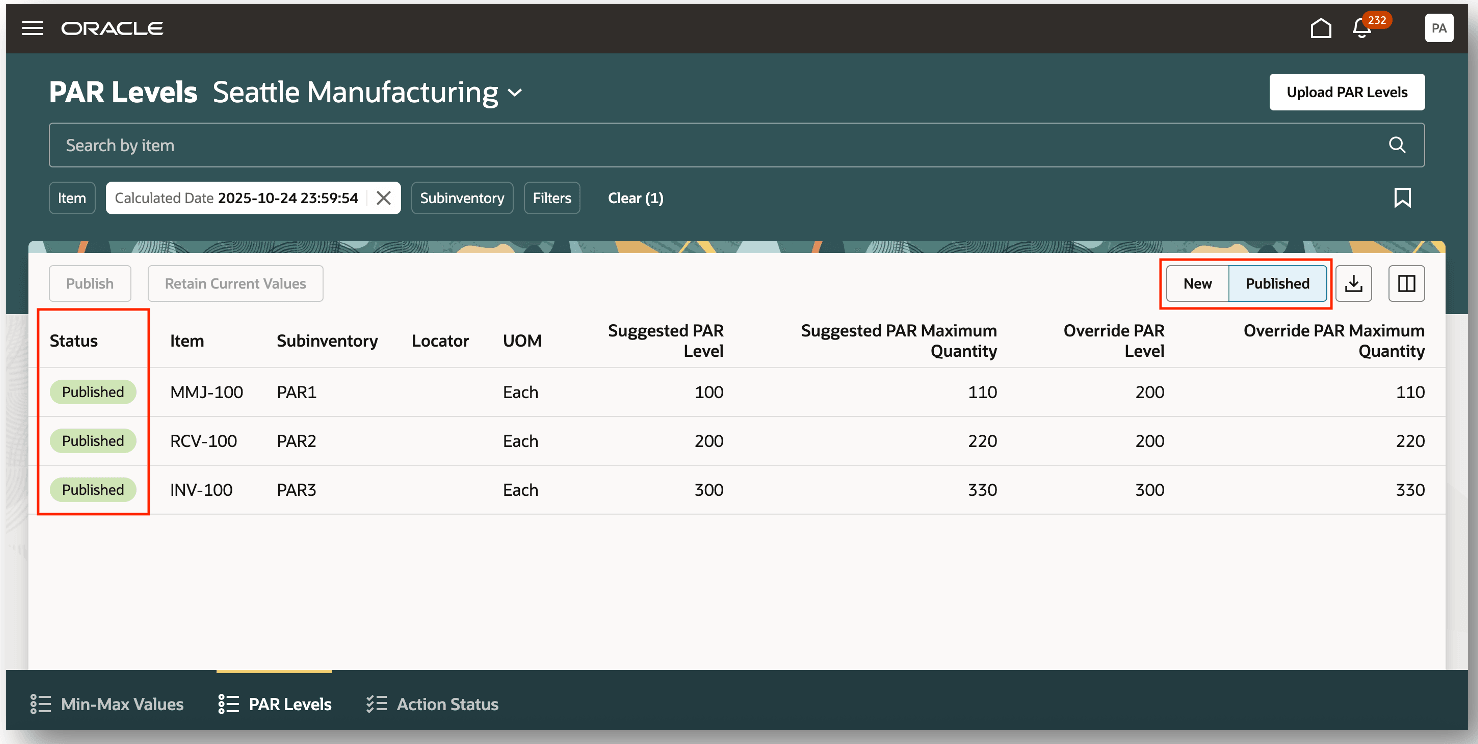PARレベルの公開