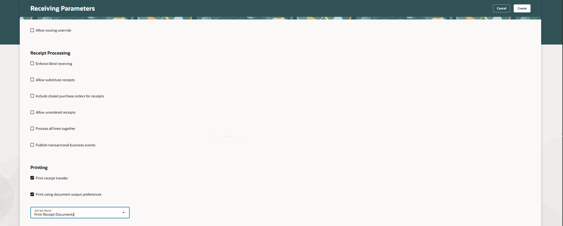 受入パラメータの更新