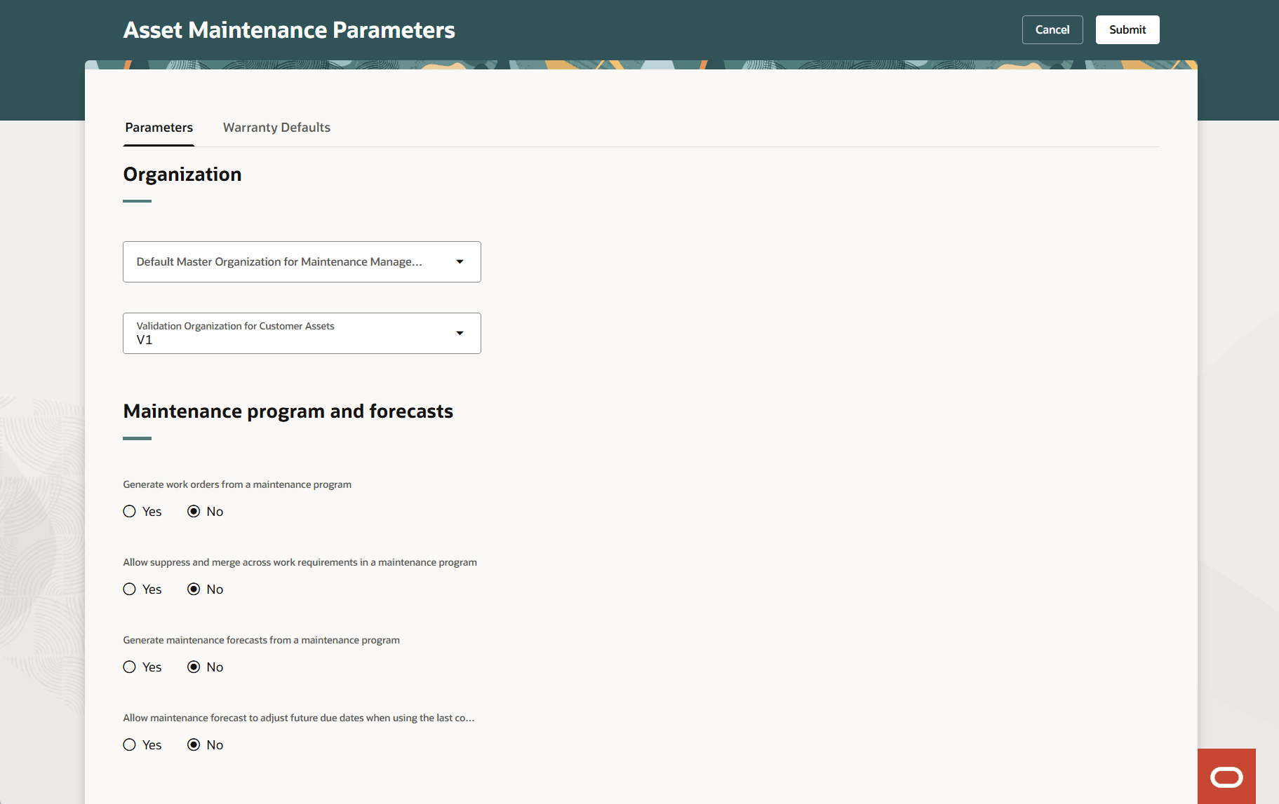 資産保守パラメータ