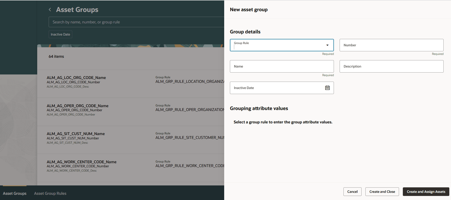 アセット・グループの作成