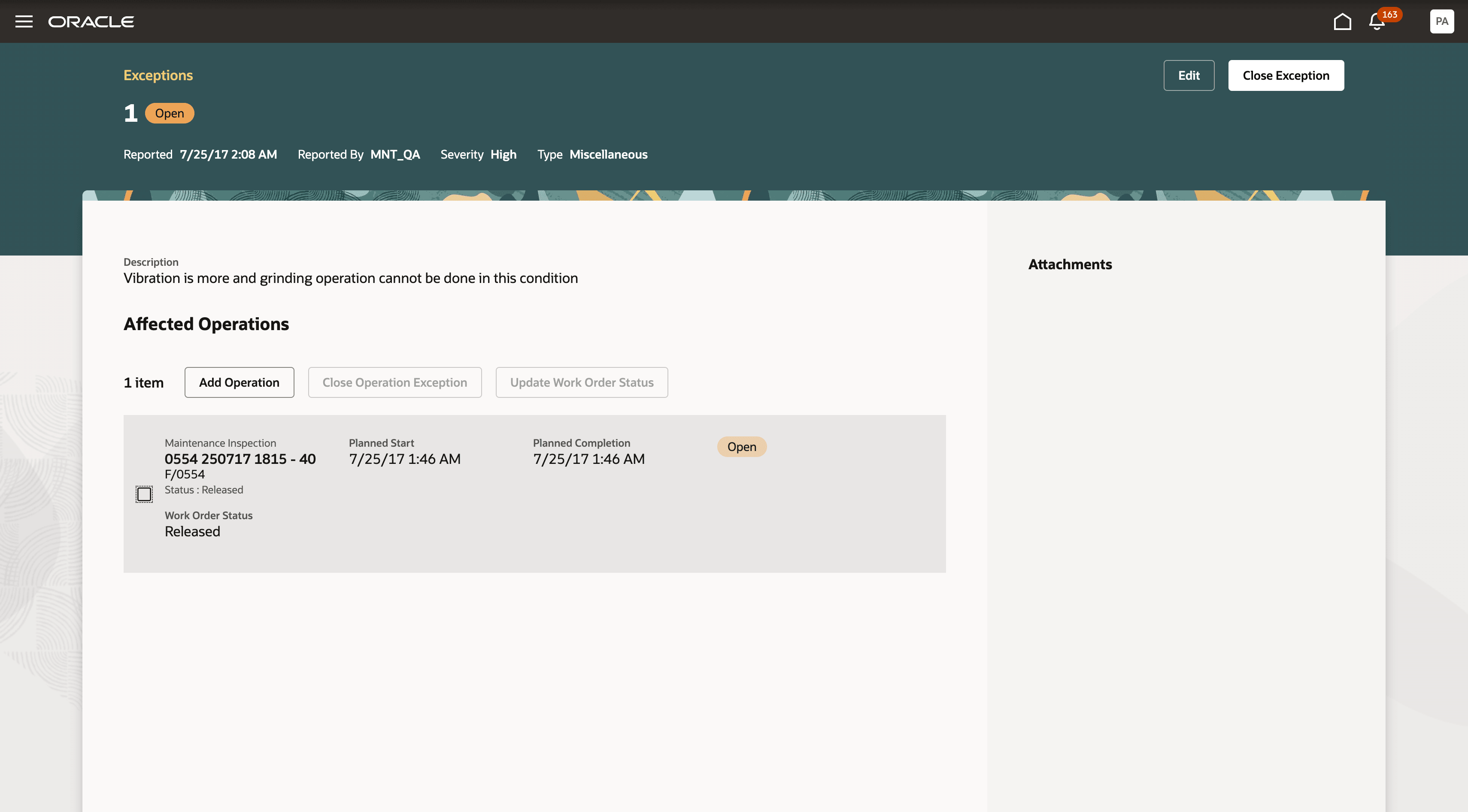 例外詳細ページ
