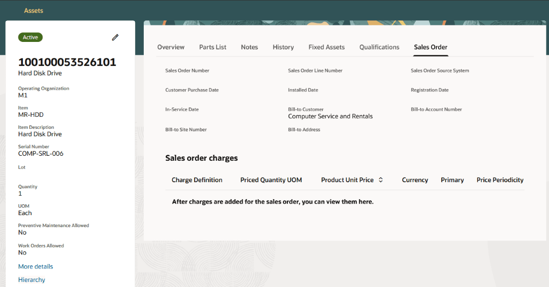 資産情報管理: 受注