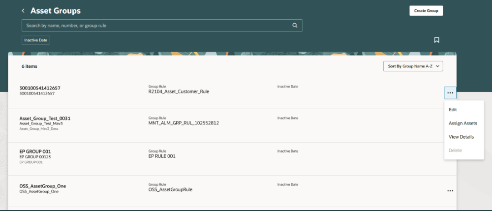 資産グループ- 資産グループの編集