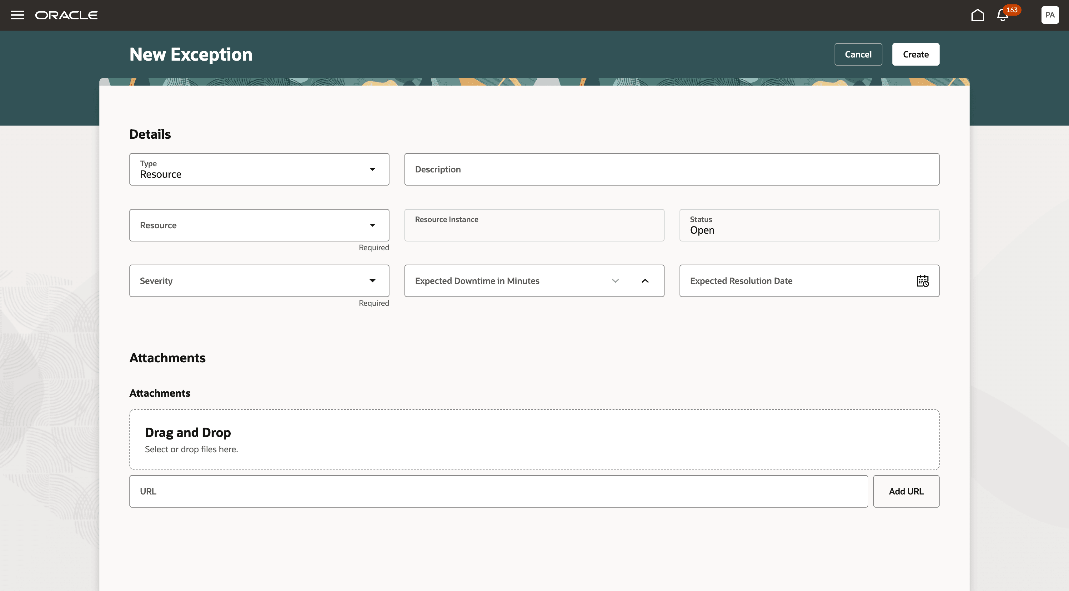 新規保守例外のレポート