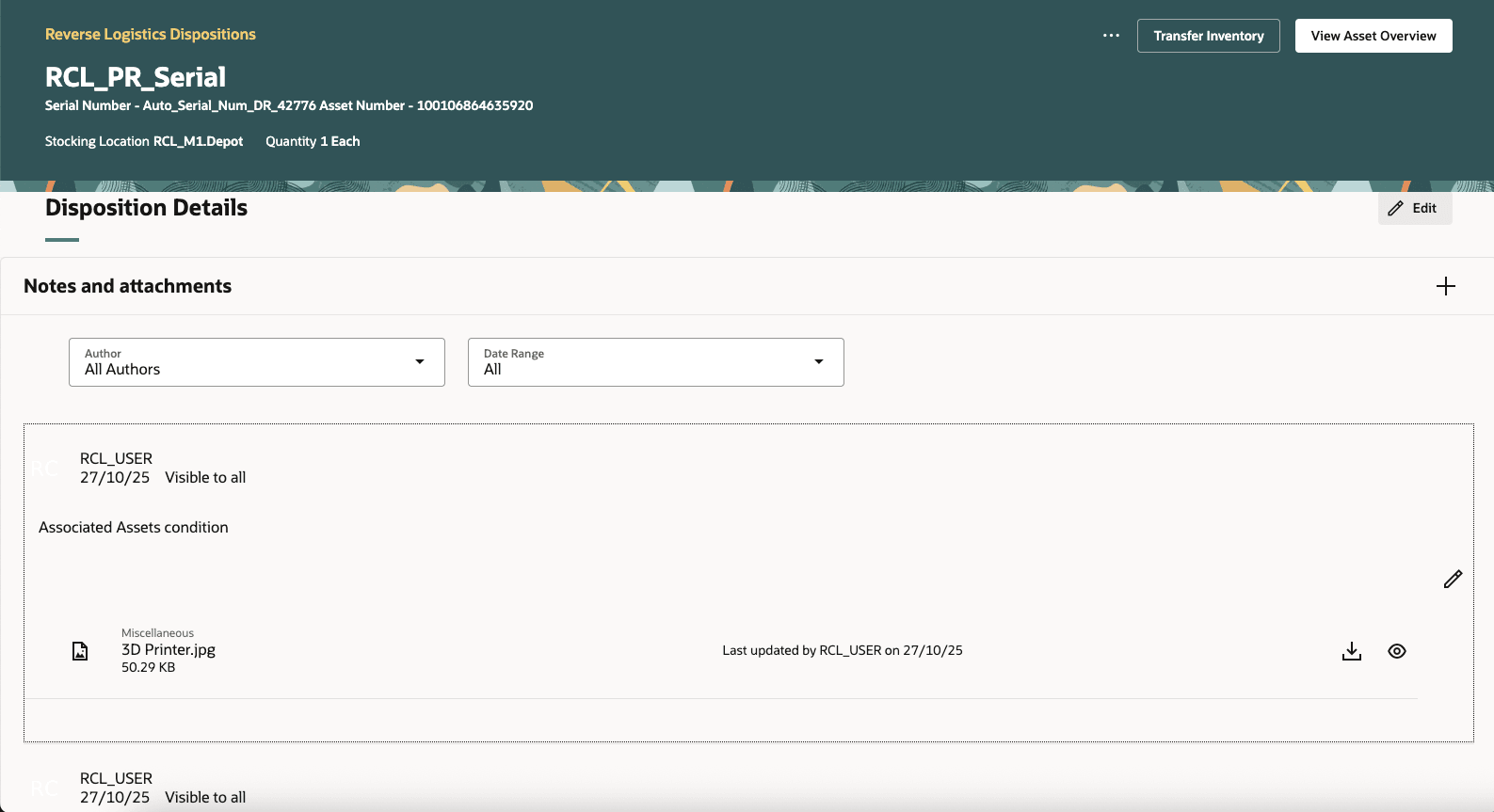 リバース・ロジスティクス処分: 添付