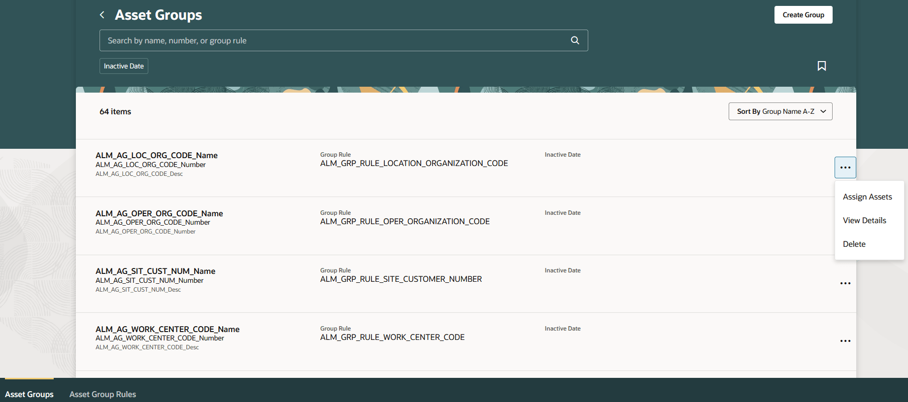 資産グループへの資産の割当