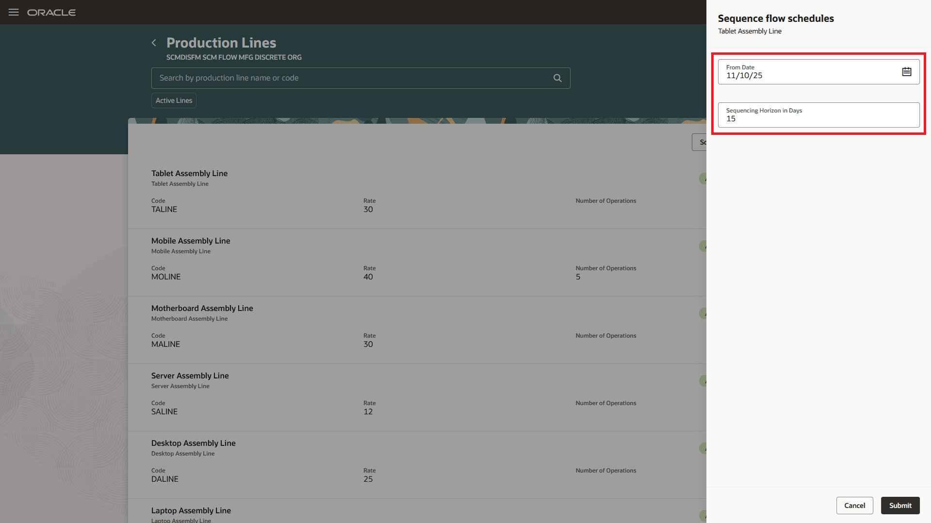 連番パラメータの指定