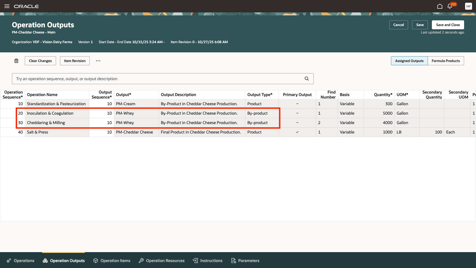 複数の工程に添付された同じ副産物