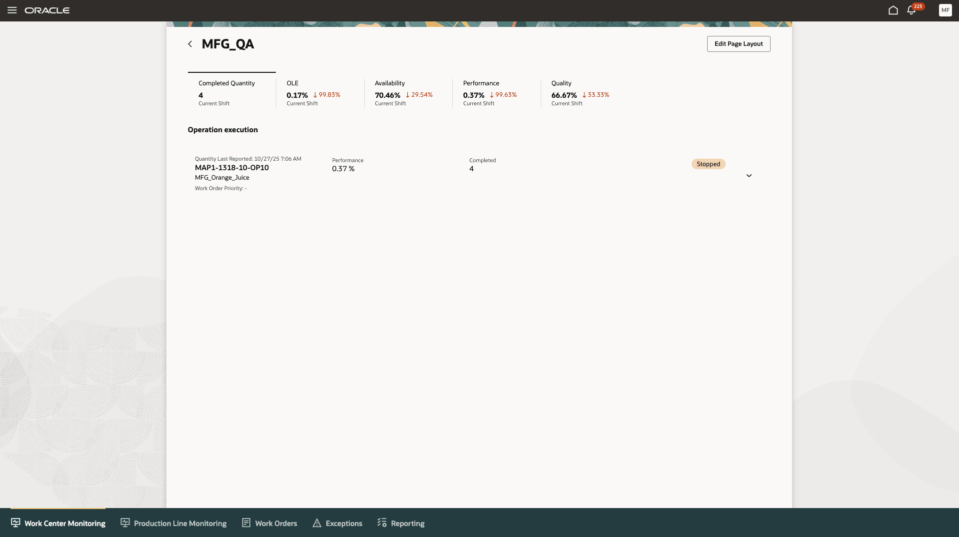 オペレータ・モニタリング・ページ。