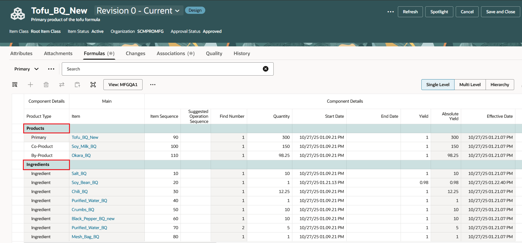 フォーミュラ定義