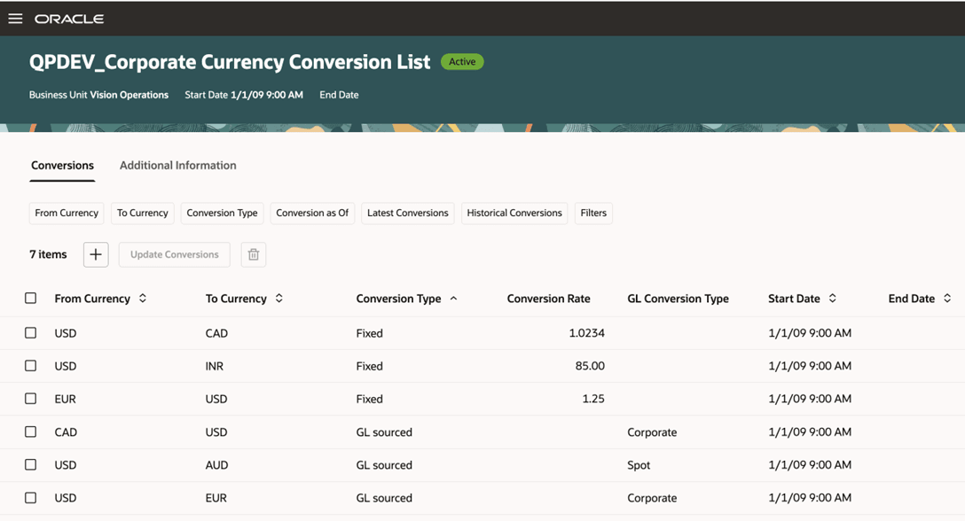 通貨換算リスト
