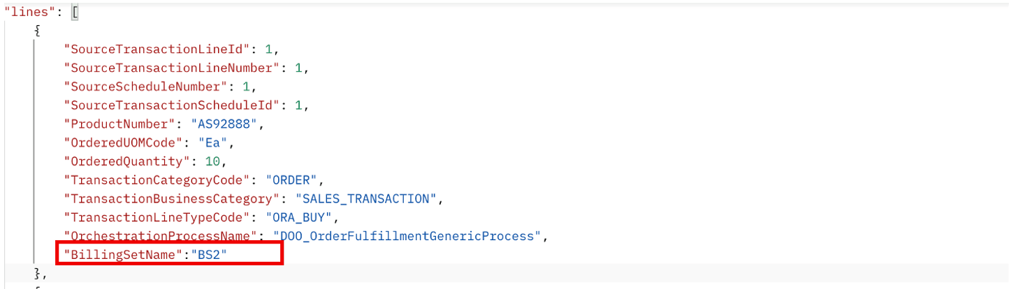 明細に直接カスタム請求セットを指定してください